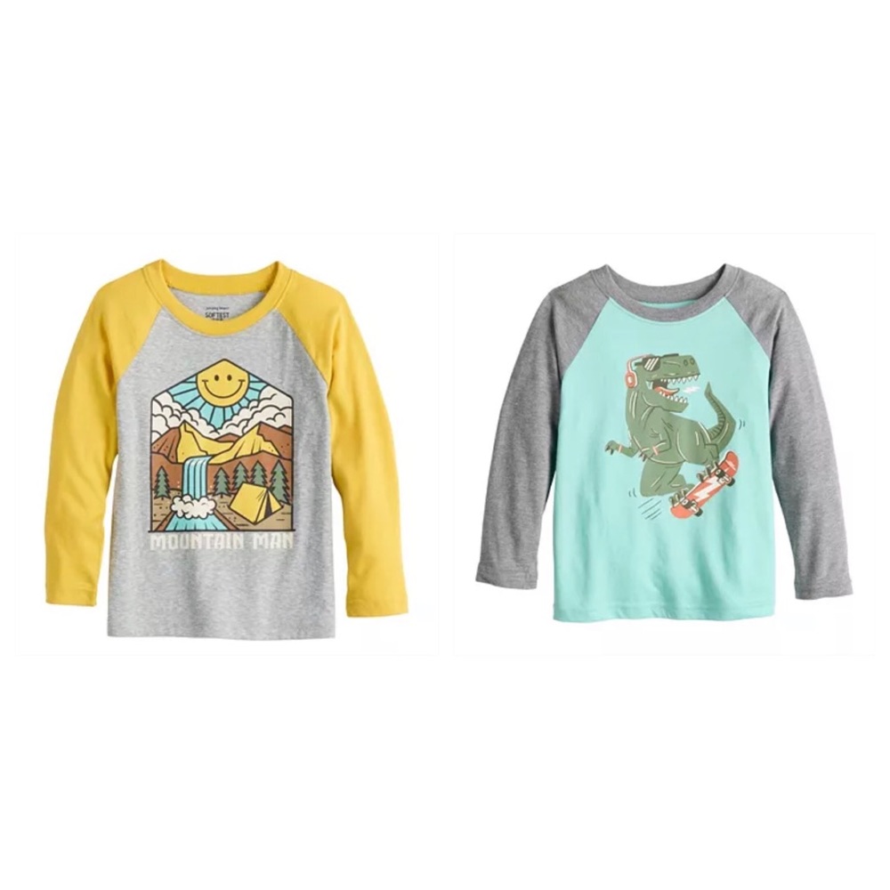 Jumping Beans Boys Raglan T-Shirts Size 18 Months Lot of 2